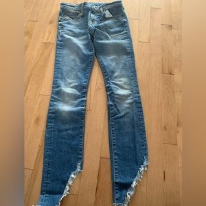R13 assymetric hem jeans